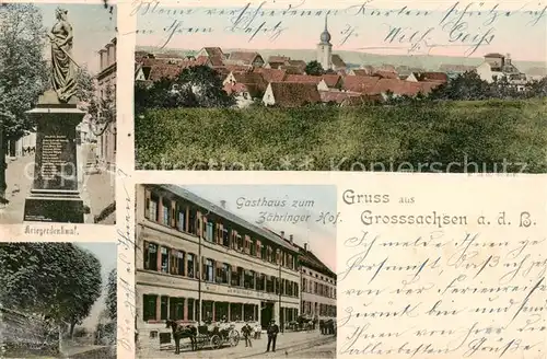 AK / Ansichtskarte  Grosssachsen_Hirschberg_Bergstrasse Kriegerdenmal Panorama Gasthaus zum Zaehringer Hof 