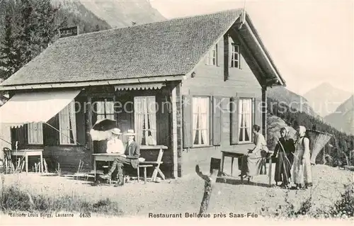 AK / Ansichtskarte  Saas-Fee_VS Restaurant Bellevue 