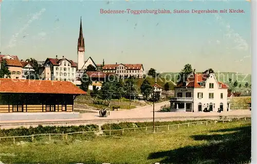 AK / Ansichtskarte  Degersheim__SG Bodensee Toggenburgbahn Station Degersheim mit Kirche 