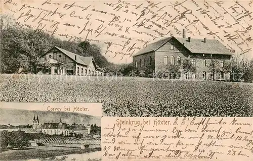 AK / Ansichtskarte  Corvey_Hoexter_Weser Schloss Corvey Gasthaus Steinkrug