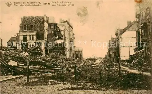AK / Ansichtskarte 73851080 Middelkerke_Belgie Rue Van Rinsberg Ruines Guerre Mondiale 1914-1918 