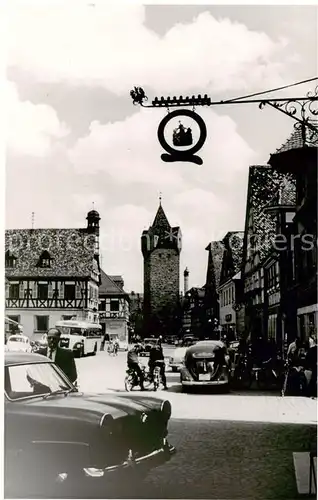 AK / Ansichtskarte  Herzogenaurach Motiv Innenstadt Turm Tuerschild Herzogenaurach