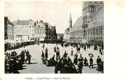 AK / Ansichtskarte  Ypres_Ypern_Ieper_Belgie Grande Place Jour de Marché 