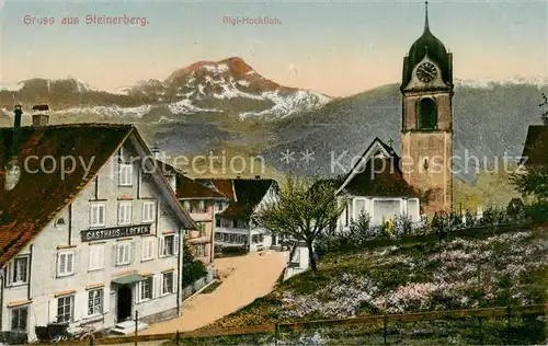 AK / Ansichtskarte  Steinerberg_SZ Gasthaus Loewen Kirche Rigi Hochfluh 