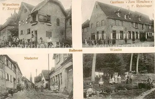 AK / Ansichtskarte  Balbronn_67_Alsace Warenhaus Zeyssolff Gasthaus Zum Hirschen Niedertor Waschfrauen 