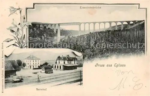 AK / Ansichtskarte  Eglisau_ZH Eisenbahnbruecke Bahnhof 