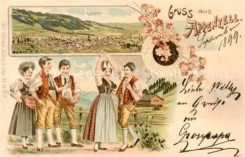 AK / Ansichtskarte  Appenzell_IR Panorama Appenzeller Trachten Appenzell IR