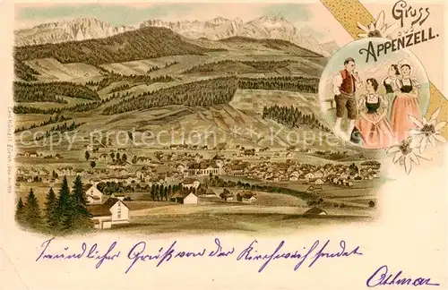 AK / Ansichtskarte  Appenzell_IR Panorama Appenzeller Trachten Appenzell IR
