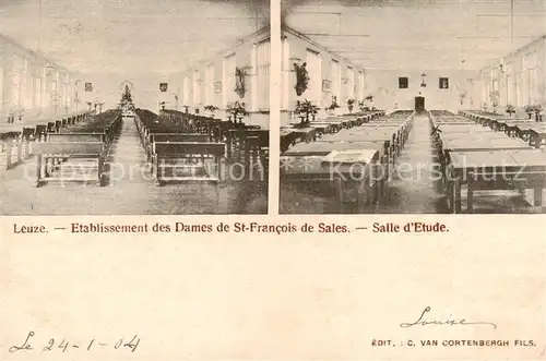 AK / Ansichtskarte  Leuze__Hainaut_Belgie Etablissement des Dames de St Francois de Sales Salle d'Etude 