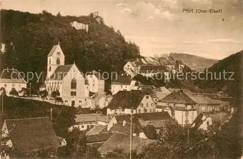 AK / Ansichtskarte  Pfirt_Ferrette_68_Alsace Ortsansicht mit Kirche 