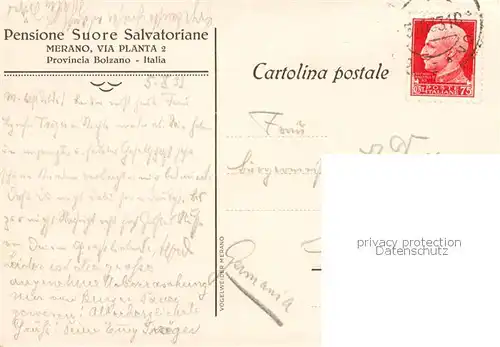 AK / Ansichtskarte  Merano_Meran_IT Pensione Suore Salvatoriane 