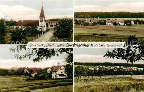 AK / Ansichtskarte  Oberlengenhardt_Schoemberg Ortsansichten mit Kirche Landschaftspanorama 