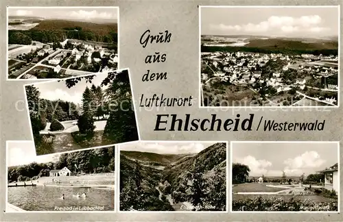 AK / Ansichtskarte  Ehlscheid Luftaufnahmen Parkanlagen Freibach Laubachtal Elisabethhoehe Minigolfplatz Ehlscheid