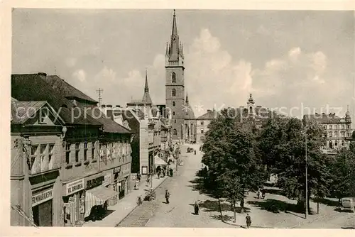 AK / Ansichtskarte  Tschaslau_Caslav_CZ Stadtzentrum mit Blick zur Kirche 