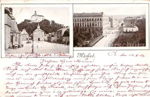 AK / Ansichtskarte  Nachod_CZ Zentrum mit Blick zum Schloss Hauptstrasse 