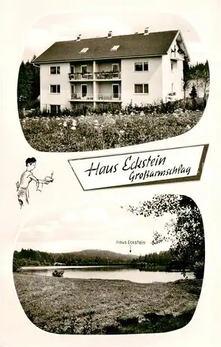 AK / Ansichtskarte  Grossarmschlag_Grafenau Haus Eckstein Gaestehaus Pension Natur Teich