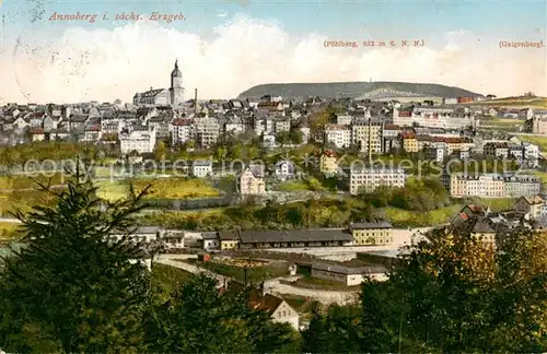 AK / Ansichtskarte 73851412 Annaberg_-Buchholz_Erzgebirge Stadtpanorama Blick gegen Poehlberg und Galgenberg 