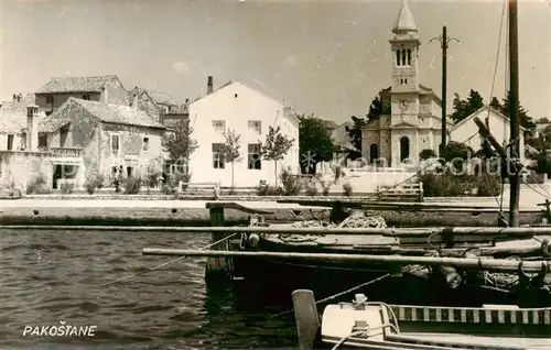 AK / Ansichtskarte 73851459 Pakostane_Croatia im Hafen Blick zur Kirche 