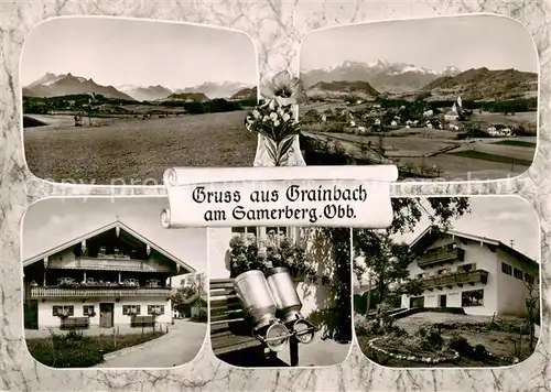 AK / Ansichtskarte 73851482 Grainbach_Samerberg Panorama Alpen Gasthaeuser Pensionen 