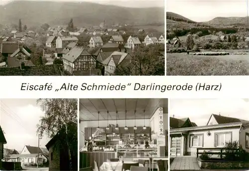 AK / Ansichtskarte 73851516 Darlingerode Ortspanorama Eiscafé Alte Schmiede Landschaft Darlingerode
