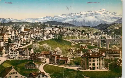 AK / Ansichtskarte  Herisau_AR Panorama mit Saentis Herisau_AR