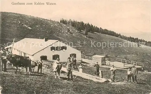 AK / Ansichtskarte  Kahler_Wasen_68_Haut-Rhin Bauernhof mit Vieh und Brunnen Feldpost 