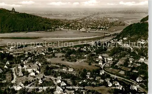 AK / Ansichtskarte  Hausberge_Porta_Westfalica Fliegeraufnahme 