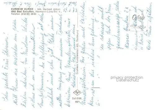 AK / Ansichtskarte  Bad_Salzuflen Kurheim Haus Ulrike Bad_Salzuflen