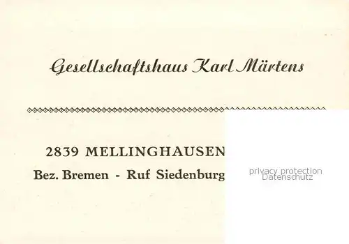 AK / Ansichtskarte 73851616 Mellinghausen Gesellschaftshaus Karl Maertens Gaststaette Saal Kegelbahn Mellinghausen
