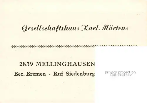 AK / Ansichtskarte  Mellinghausen Gesellschaftshaus Karl Maertens Gaststaette Saal Kegelbahn Mellinghausen