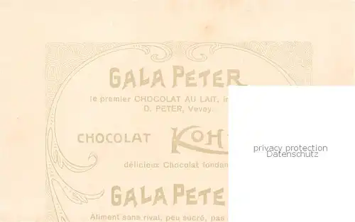 AK / Ansichtskarte  La_Tour-de-Peilz_VD Château Peinture Kuenstlerkarte Werbung Gala Peter Chocolat Kohler 