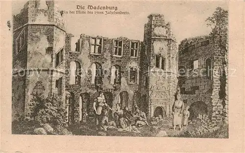 AK / Ansichtskarte 73851749 Eschbach_Pfalz Madenburg Mitte 19. Jhdt. Zeichnung Kuenstlerkarte Eschbach Pfalz