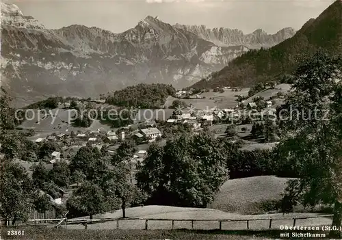 AK / Ansichtskarte  Oberterzen_SG Gesamtansicht mit Sichelkamm Flumserberge 