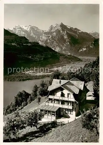 AK / Ansichtskarte  Amden_SG Kurhaus Bellevue Panorama Blick auf Glaernisch und Rautispitz Amden_SG