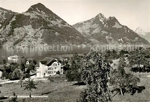 AK / Ansichtskarte  Beckenried_Vierwaldstaettersee_NW Pension Seeblick Panorama 