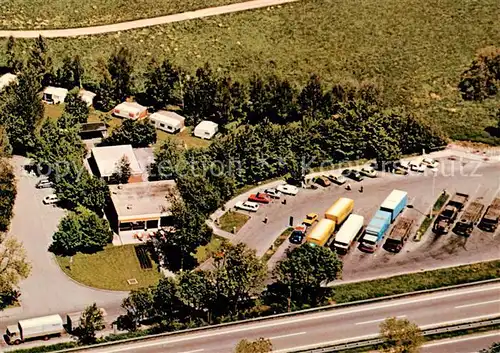 AK / Ansichtskarte 73851913 Burgau__Mindel_Schwaben_Guenzburg Autobahntankstelle mit Erfrischungsdienst Fliegeraufnahme 