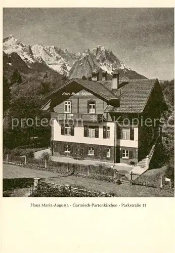 AK / Ansichtskarte  Garmisch-Partenkirchen Haus Maria Augusta Garmisch-Partenkirchen