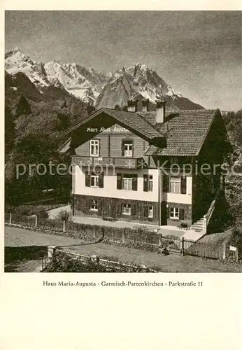 AK / Ansichtskarte  Garmisch-Partenkirchen Haus Maria Augusta Garmisch-Partenkirchen