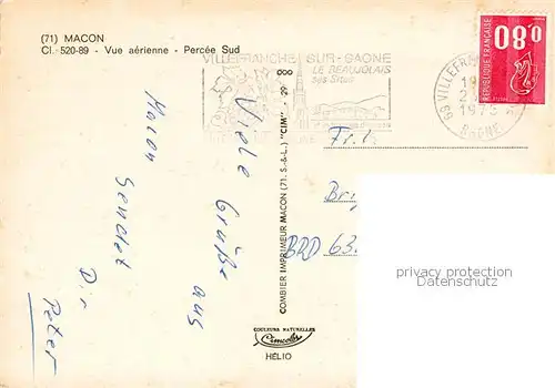 AK / Ansichtskarte  Macon_71 Vue aerienne Percee Sud 