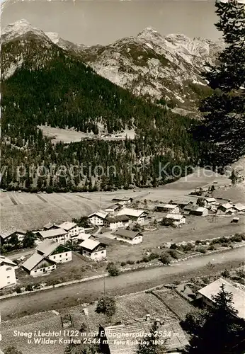 AK / Ansichtskarte  Steeg_Lechtal_Lech_Vorarlberg_AT mit Ellbognerspitze und Wilder Kasten Fliegeraufnahme 