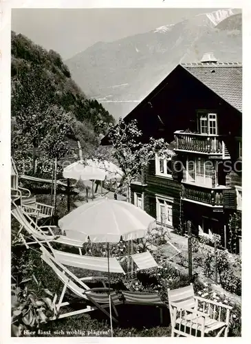 AK / Ansichtskarte  Muehlehorn_Walensee_GL Kurhaus Pension Ruobstei Garten 