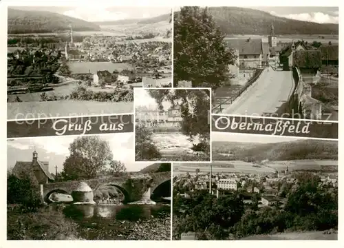 AK / Ansichtskarte 73851982 Obermassfeld-Grimmenthal Panorama Strassenpartie Bruecke Obermassfeld-Grimmenthal