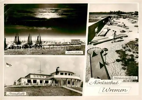 AK / Ansichtskarte  Wremen Strandleben Strandhalle Minigolfplatz Wremen