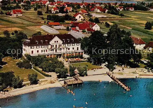 AK / Ansichtskarte 73852013 Insel_Reichenau_Bodensee Strandhotel Loechnerhaus Fliegeraufnahme 