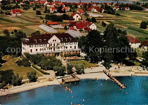 AK / Ansichtskarte  Insel_Reichenau_Bodensee Strandhotel Loechnerhaus Fliegeraufnahme 