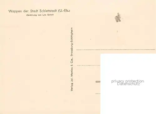 AK / Ansichtskarte  Schlettstadt_Selestat_67_Bas-Rhin Stadtwappen 