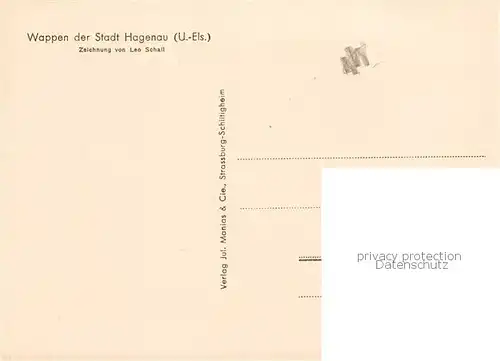 AK / Ansichtskarte  Hagenau_67_Bas-Rhin_Alsace Stadtwappen 