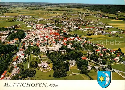 AK / Ansichtskarte  Mattighofen_AT Fliegeraufnahme mit Pfarrkirche 