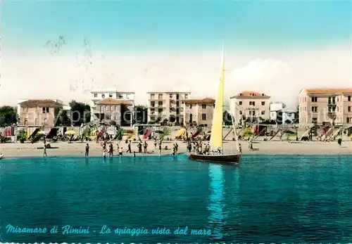 AK / Ansichtskarte 73852040 Miramare_di_Rimini_IT  La spiaggia vista dal mare 