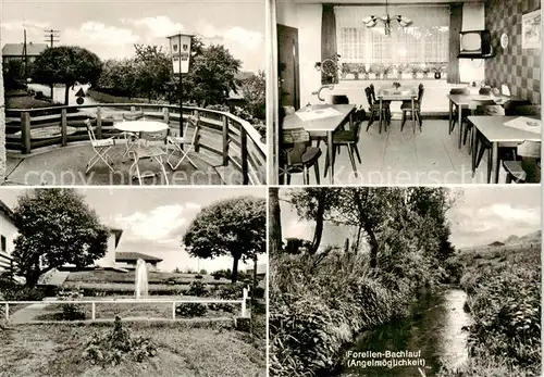 AK / Ansichtskarte 73852047 Herbsen Gasthaus Herbold Gaststube Terrasse Forellen Bachlauf Herbsen